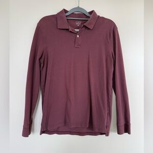J. Crew Maroon Long Sleeve Polo